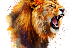 —Pngtree—watercolor-lion-roar-art_20487038